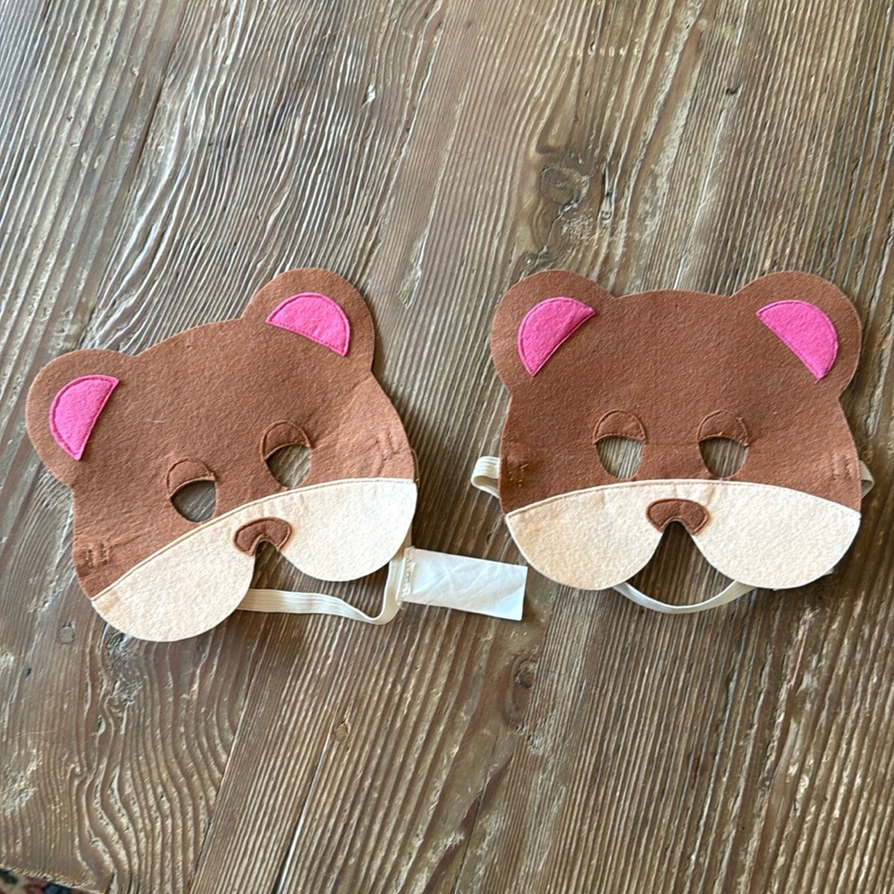 Gymboree teddy bear felt masks - set of two
